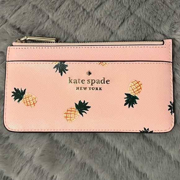 Kate Spade Pineapple Large Slim Card Holder Wallet - Picture 7 of 7